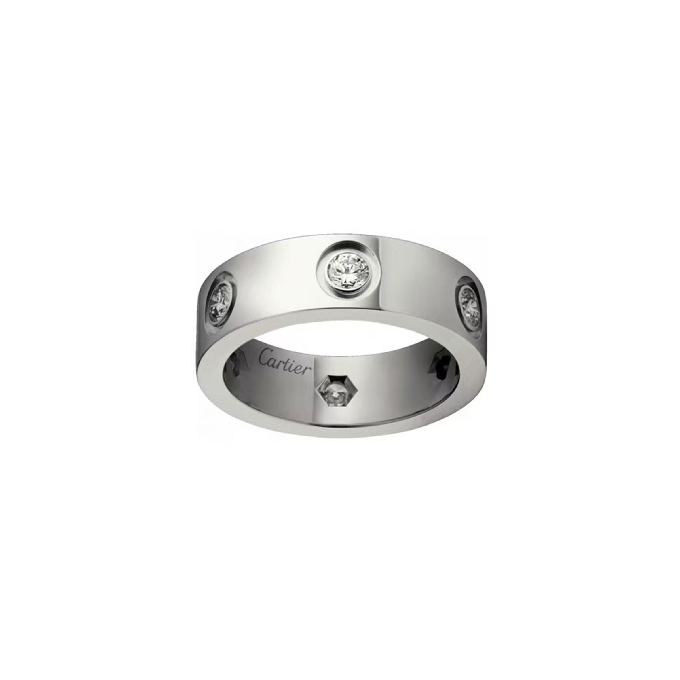 CARTIER LOVE RING WHITE GOLD B4024857